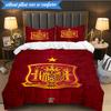 Set Biancheria da Letto 3 Pezzi con Stemma Calcio Spagnolo Gruppo Musicale K-pop, Ideale per Camera da Letto, Dormitorio, Include Copripiumino e 2 Federe, Regali per Fan