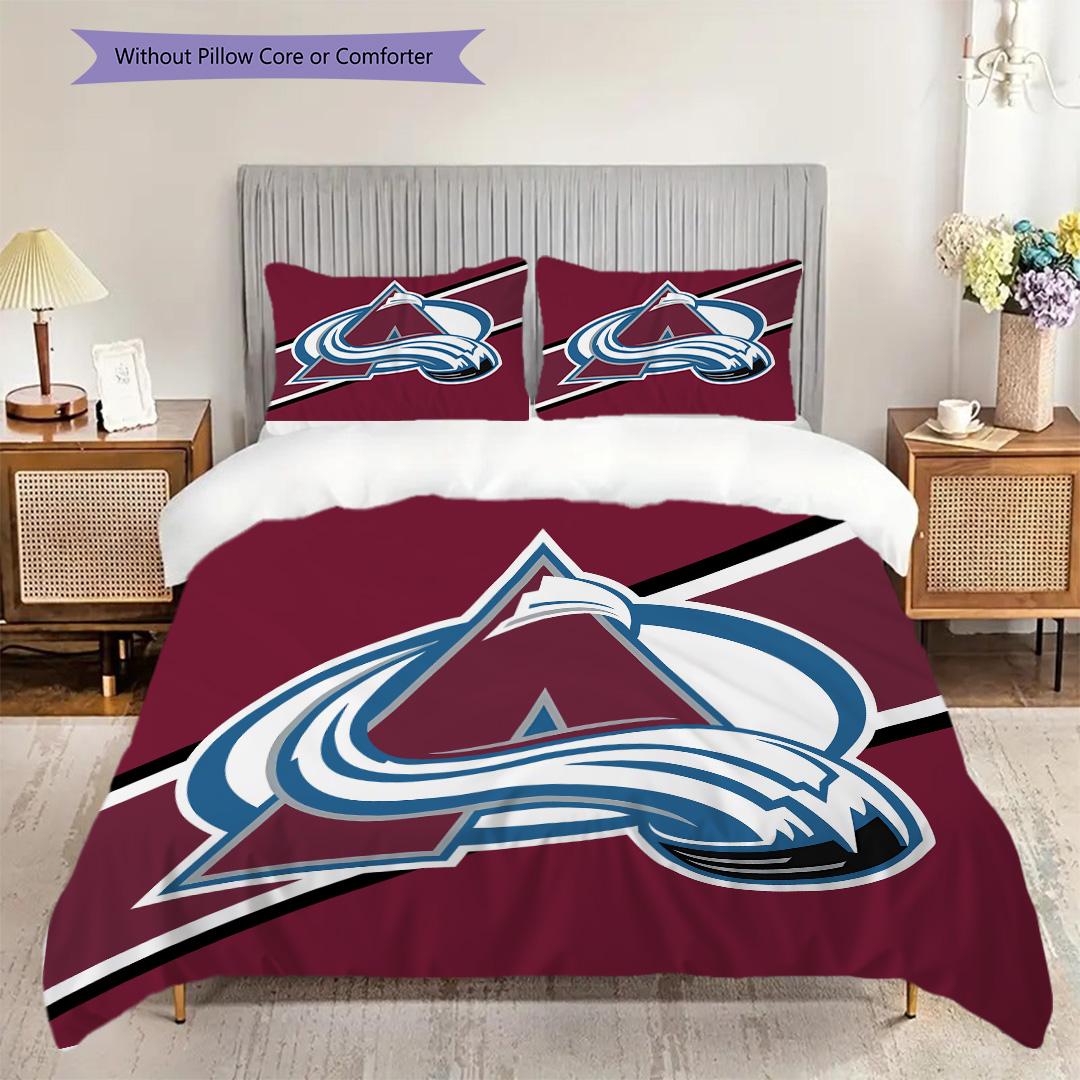 

Colorado Avalanche Pattern Bedding Quilt Set Quilt Cover Pillowcase Home Decoration Birthday Gift (1 * duvet cover + 2 * pillowcase, without core) 200x200cm