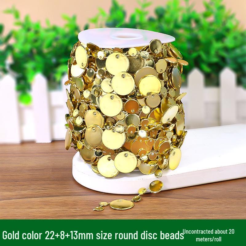 Lanț cu Mărgele Aurii și Argintii: Decorațiune Pom de Crăciun & Șir Decorativ DIY