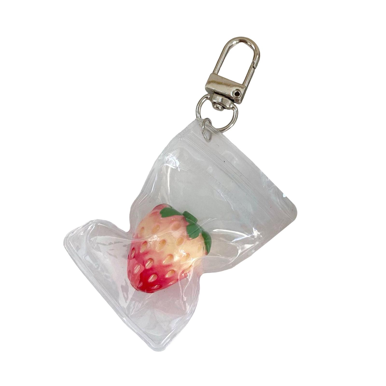 

Прочная подвеска для телефона в виде клубники из сплава смолы в прозрачной сумке, портативная для любителей прекрасного стиля красный