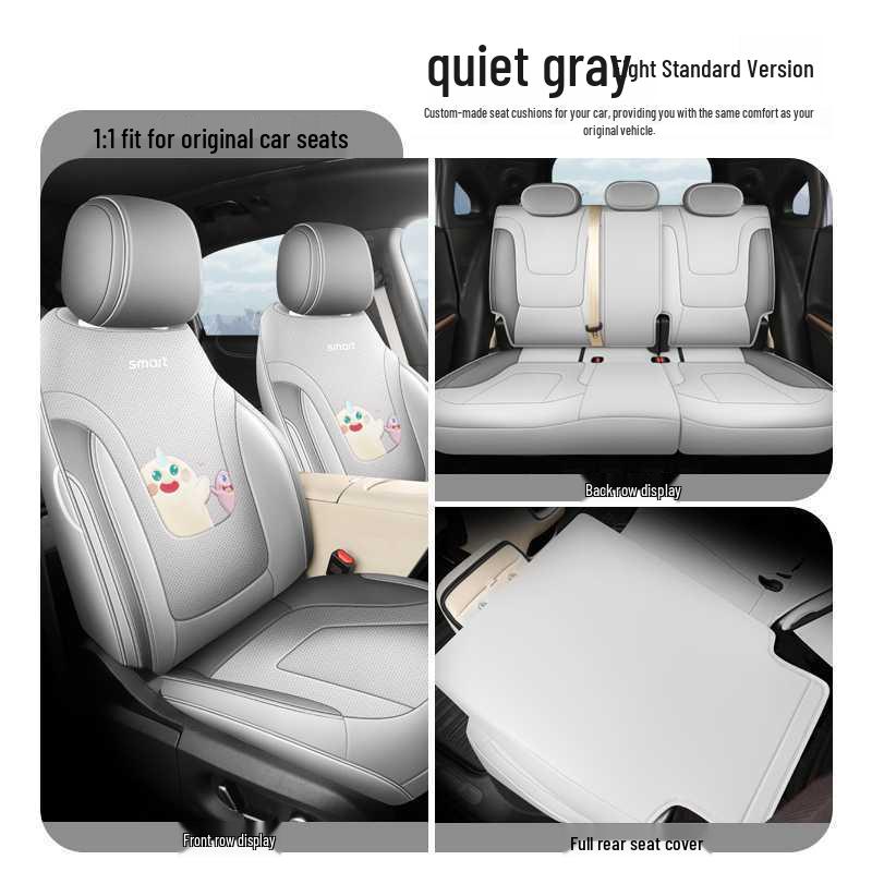Smart 1 Gen Luxury Leather Car Seat Cushion: Fully Enclosed, Wear-Resistant, Breathable
