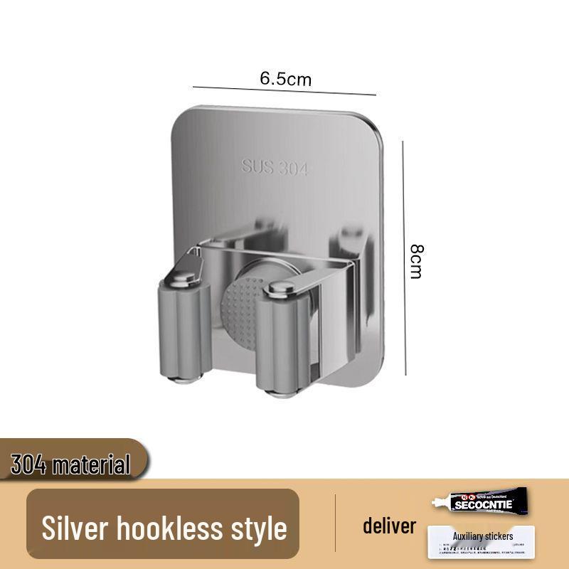 Stainless Steel No-Drill Multi-Function Wall-Mounted Mop and Broom Rack