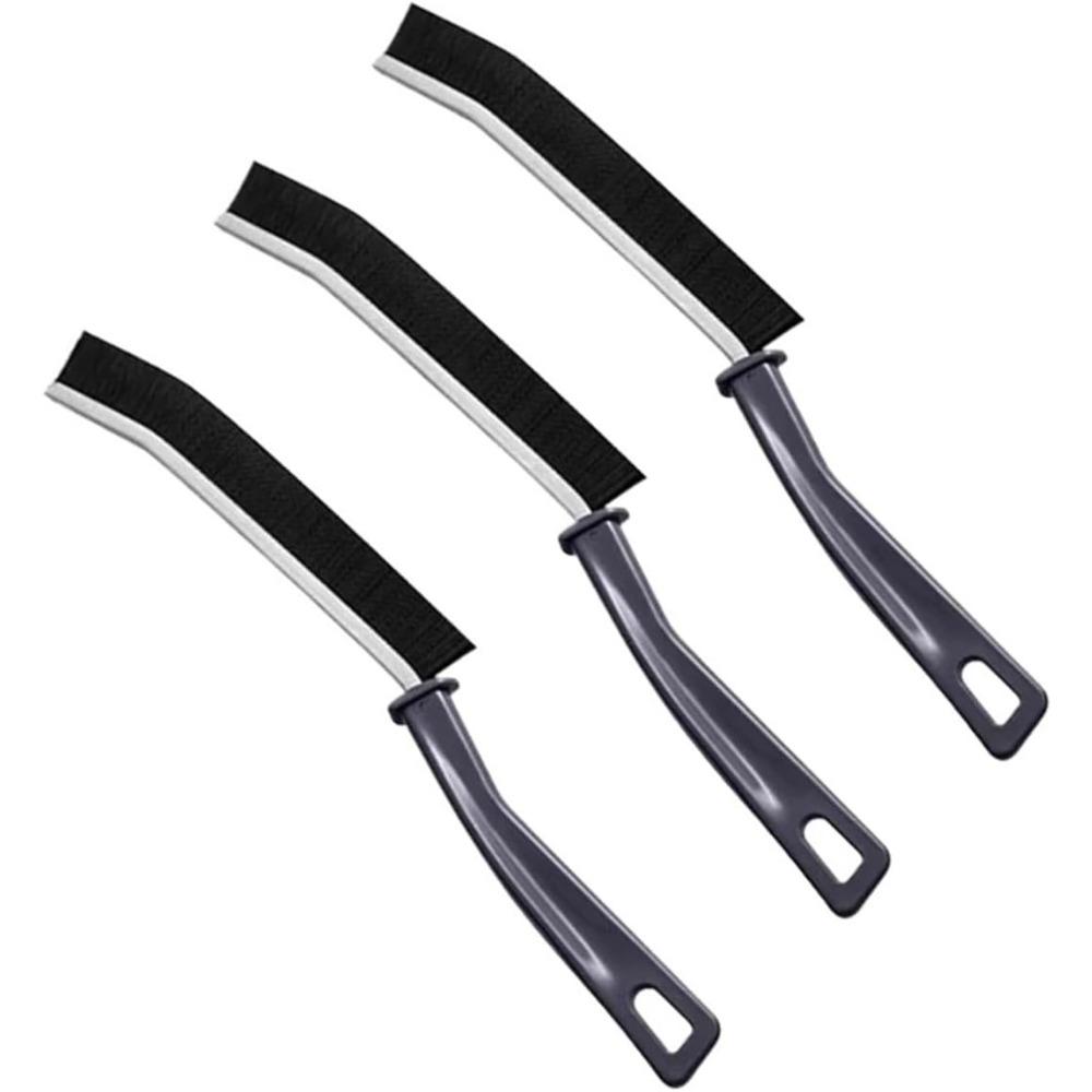 Cleaner Brushes for Shower Floor Line, Hard Wearing Grout Gap Cleaning Brush Kitchen Toilet Tile Joints Dead Angle Hard Bristle(Black- 3PC)
