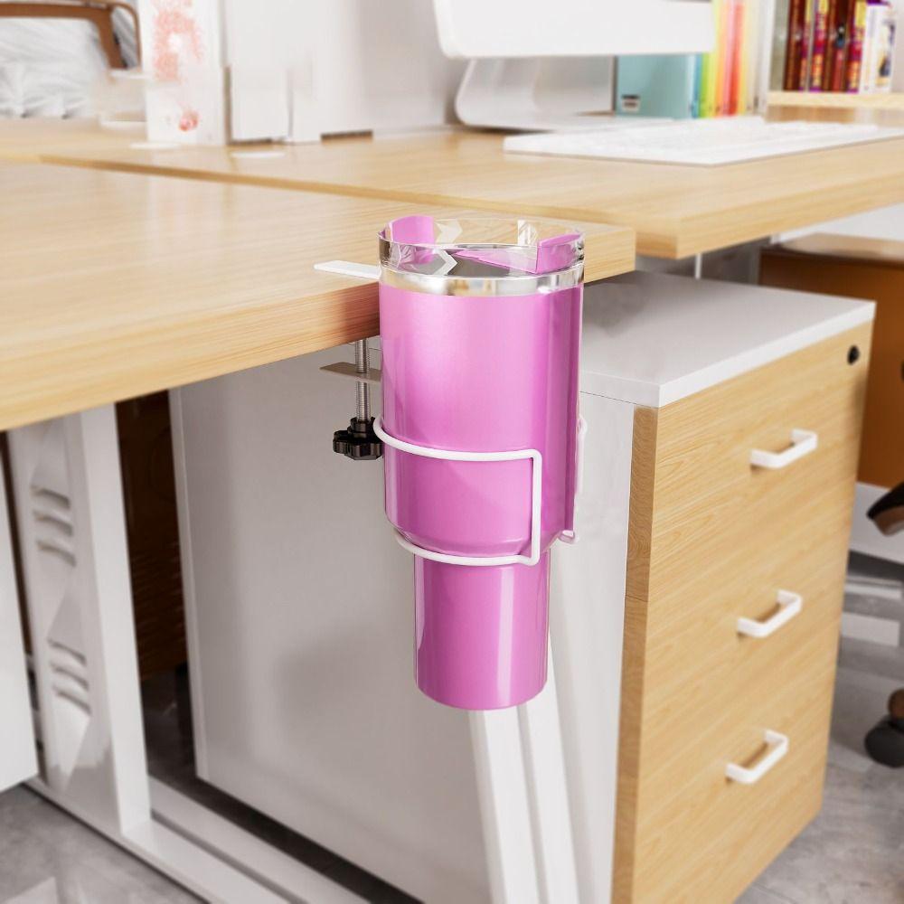 Anti Spill Cup Storage Rack Metal Table Fixed Storage Rack New Desk Cup Holder  Table