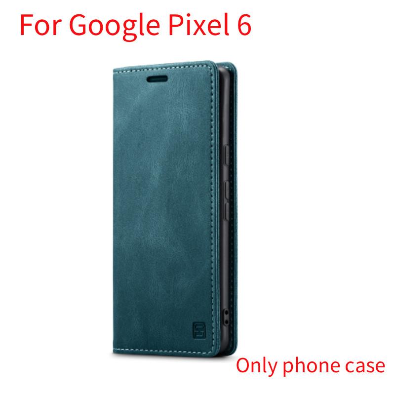 

Шкіряний захисний чохол-книжка для Google Pixel 6 з магнітною застібкою для щоденного використання синій