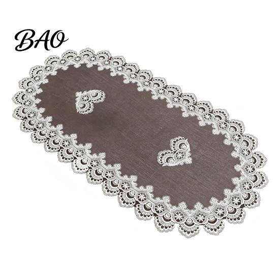 Hoge Dichtheid Geweven Tafel Runner Ovaal Kant Runner, Vintage Doily, Retro Lichtgewicht Mesh Bloemen Placemat voor Koffie Eetkamer Decor Doorzichtig