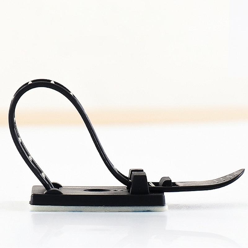 100 Pcs Strong Black Cable Zip Tie Mounts Outdoor Sticky Cable Clips Self Adhesive Wire Fasteners Cable Organizer Holder
