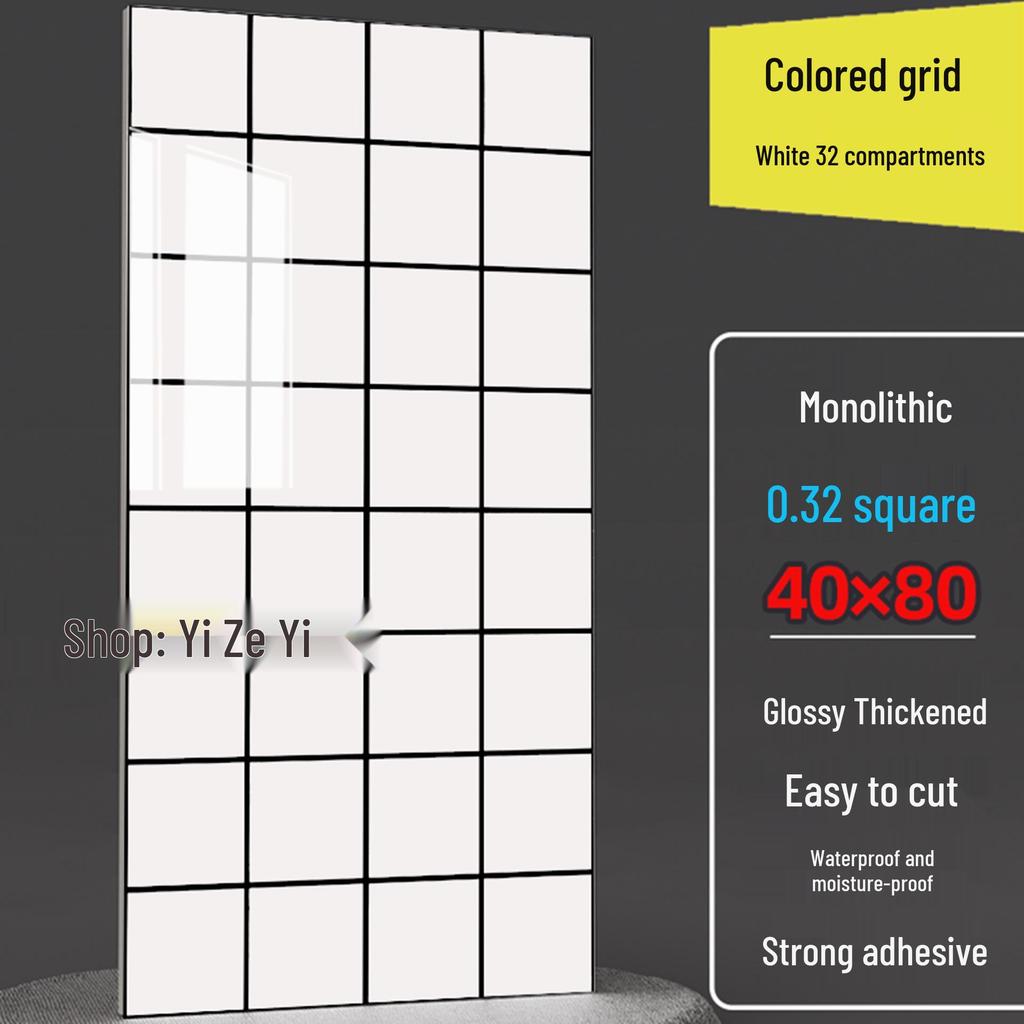 Imitation Tile Aluminum Composite PVC Self-Adhesive Kitchen Oil-Proof Wall Sticker and Wainscoting Panel.