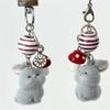 Cute Sweet Mushroom Flocked Bunny Rabbit Phone Chain Lanyard Ccd Camera Charm Accessory Girl Keychain Pendant Bag Ornaments Gift