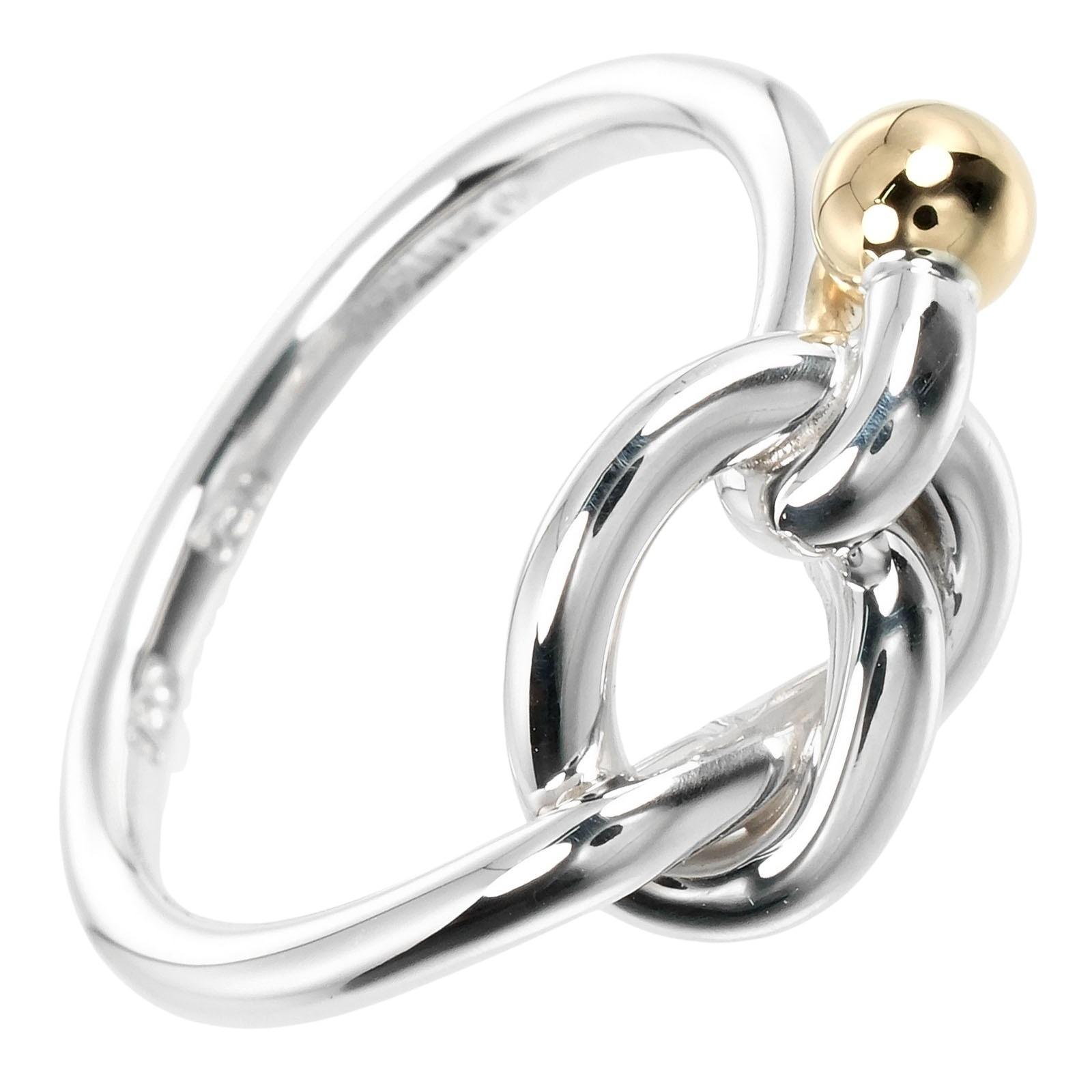 

TIFFANY&Co. Love knot Ring Silver925/K18 yellow gold #5.4(US Size) 3g Women Used