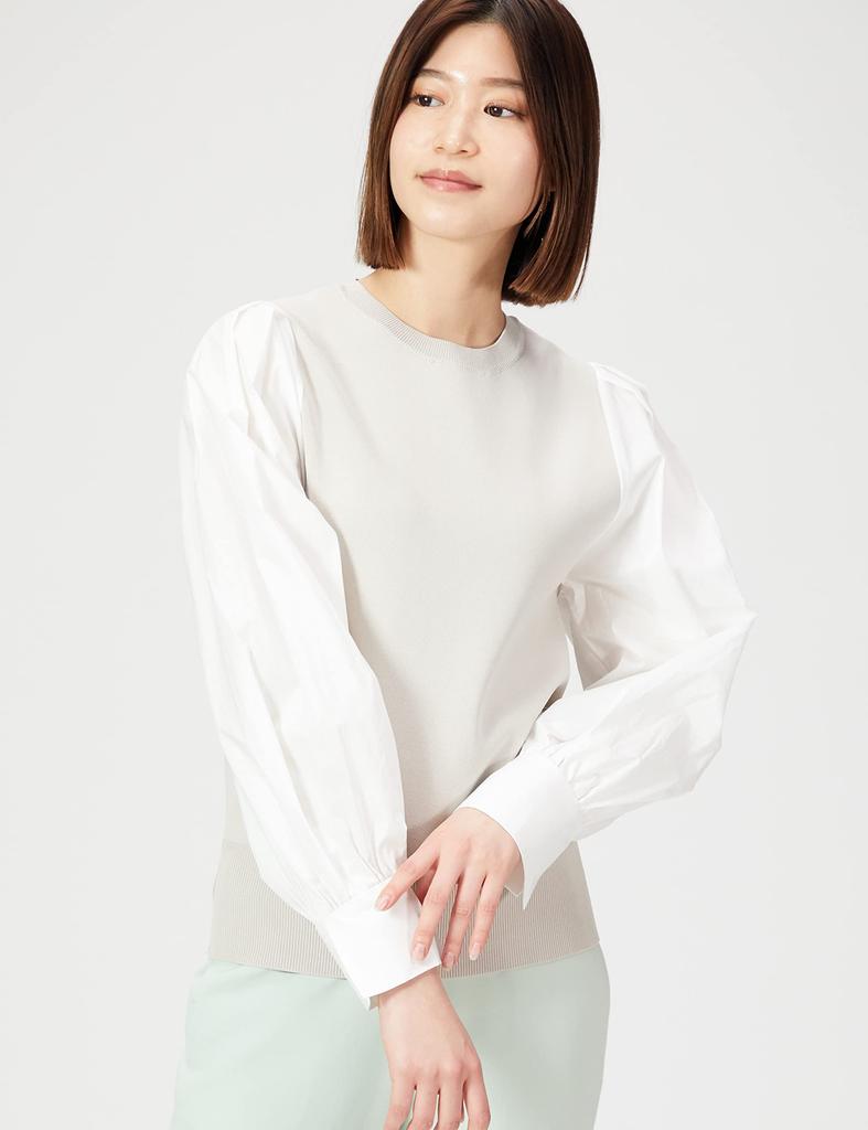 Mira Owen Volume Sleeve Knit Docking Size LBEG 0 Women's Blouse, 09WNT221145,