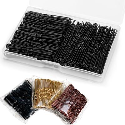 50Pcs Women 5/6/7 Cm Hair Waved U-Shaped Bobby Pin Barrette Salon Grip Clip Bridal Hairpins Black Metal Hair Accessories For Bun