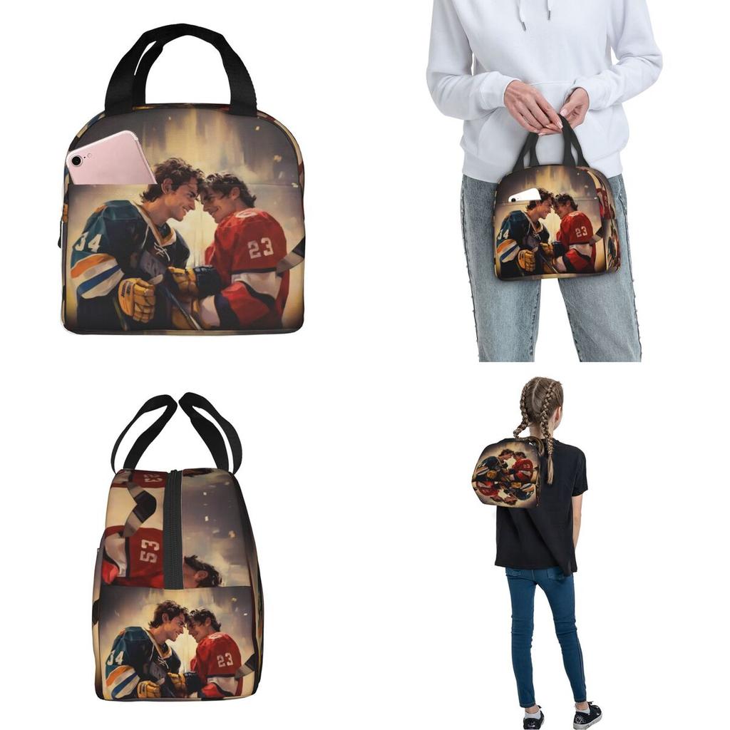 Heated Rivalry Humorous Insulated Lunch Bag Hollander and Ilya Rozanov Storage Food Box Portable Cooler Thermal Lunch Boxes