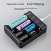 Cargador de batería de 2/4 ranuras con cable indicador LED Cargador de batería de litio de 4,2 V Adaptador de carga rápida para 18650 18500 16340 14500 26650