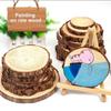 3-16CM Thick Natural Pine Round Unfinished Wood Slices Circles With Tree Bark Log Discs DIY Crafts Wedding Party Painting 1-10pc