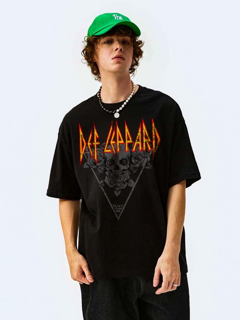 26 Oversize DEF LEPPARD T-shirt | Organic DEF LEPPARD T-shirt for Men- Unisex T-Shirt