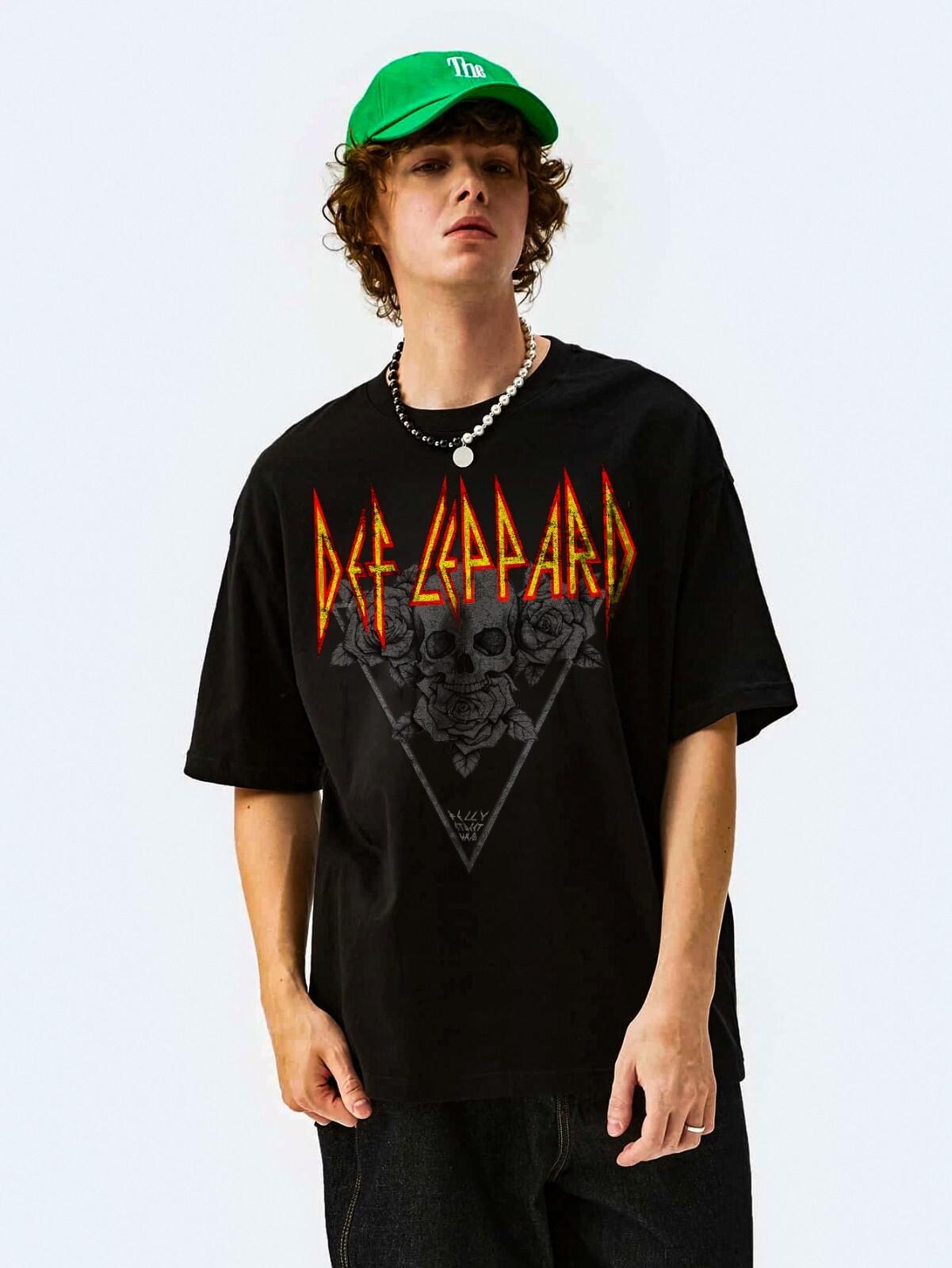26 Oversize DEF LEPPARD T-shirt | organic DEF LEPPARD t-shirt for men- Unisex T-Shirt M