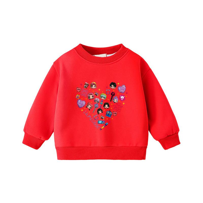 Kids Girls Kpop Hunters Rumi Zoey Mira Sajaboys Print Long Sleeves Casual Sweatshirt