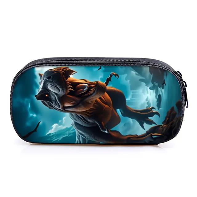 Hot Sales Dinosaur Print 3D Cartoon Layered Pencil Case & Pen Bag Best Gift for Boys/Girls School Supplies