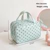 Polka Dot Cosmetic Bag Large Capacity Pu Waterproof Travel Toiletry Organizer Three-Layer Partition Travel Storage Bag