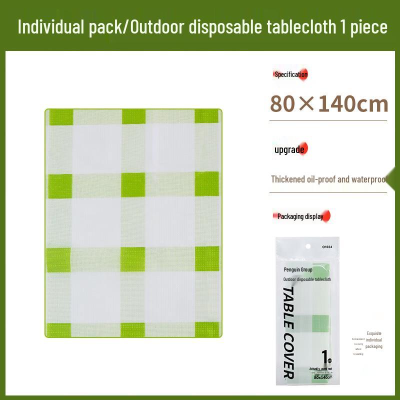 Penguin Tuan Tuan Disposable Plaid Picnic Tablecloth