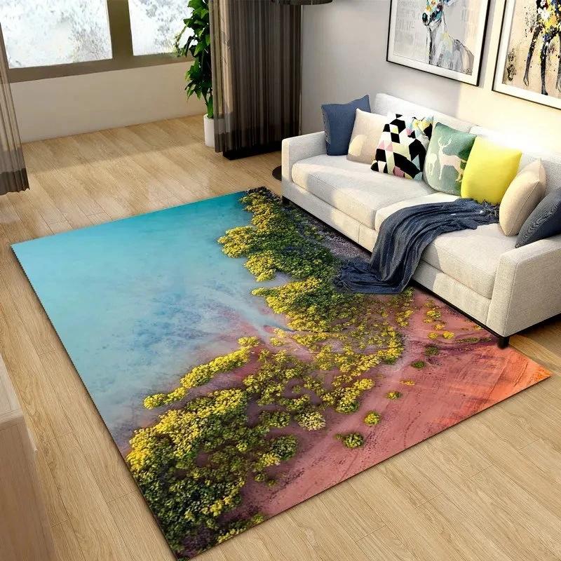 Beautiful Coastline Scenery Carpet for Living Room Bedroom Nursery Room,Outdoor Patio Garden Yard Decor Area Rug,Home Decor