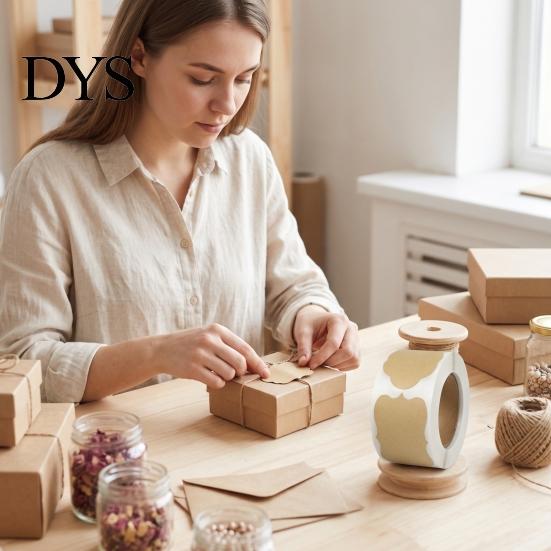 Self Adhesive Labels for Jars Blank Label Stickers, Self‑Adhesive Gift Tag Stickers 250 Per Roll, Assorted Mailing Small Business Shapes Jars,