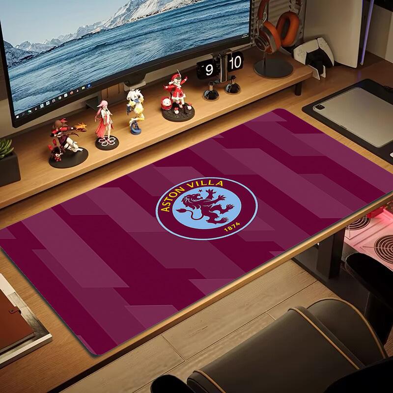 Aston Villa FC Print Cushion Non-slip Laptop Tablet Big Mousepad XXL Mat Mini PC Playmat With Lock Edge