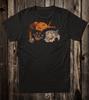 Retro Halloween Tee T Shirt Victorian Goth Witch Black Cat Full Moon