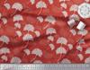 Soimoi Red Japan Crepe Satin Fabric Flower Artistic Printed Fabric 1 Yard 42 Inch
