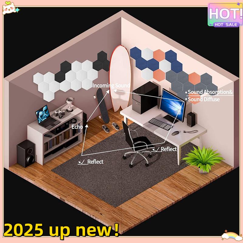 

Classy-8 Pack Self-Adhesive Hexagonal Acoustic Panel,Sound Absorbing Panel For Studios/Recording Studios/Offices сірий колір
