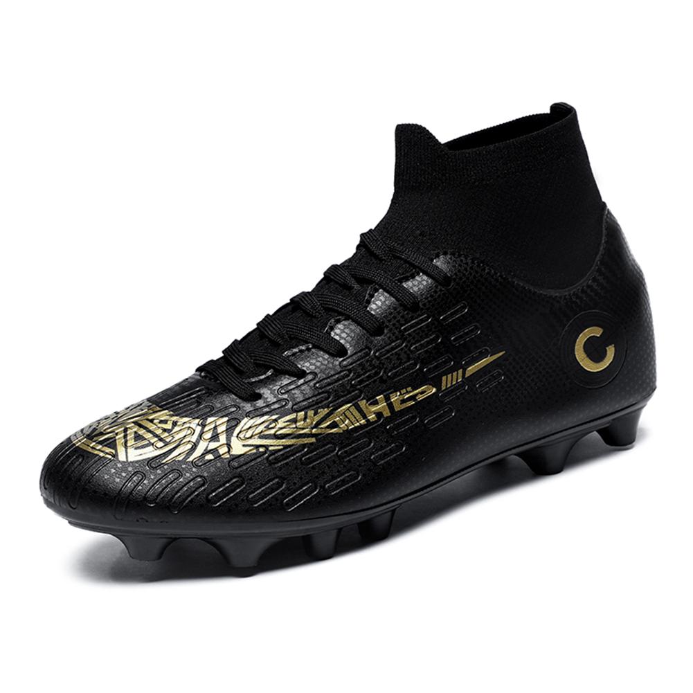 

Football Boots Professional Soccer Studs Shoes Non Slip Athletic Football Shoes Lace Up for Competition Training 38 чорний