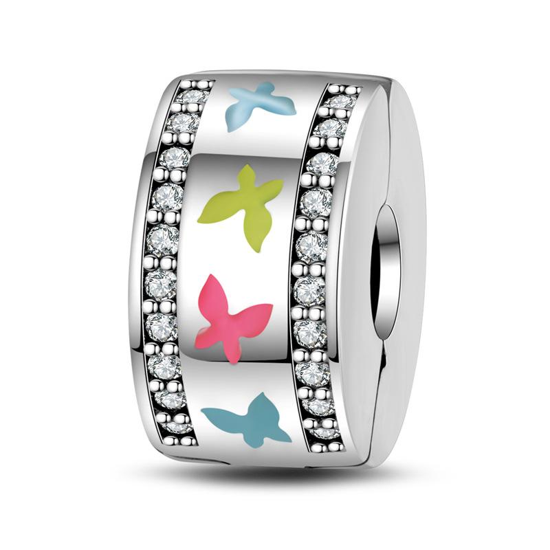 DIY Jewelry Accessories Blue Red Luminous Butterfly String Decoration Buckle Fixed Clip Shrimp Skin