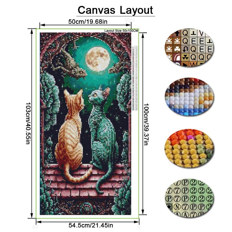 Moon Cat Gecko Large Size Diamond Painting Animals Diy Full Square Round Drill Rhinestone Embroidery Mosaic Cross Stitch Kits Wall Decor
