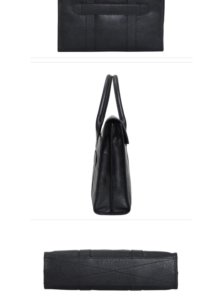 Men's Casual Genuine Leather Briefcase - Large Capacity, Expandable Business Handbag In Top Layer Cowhide.