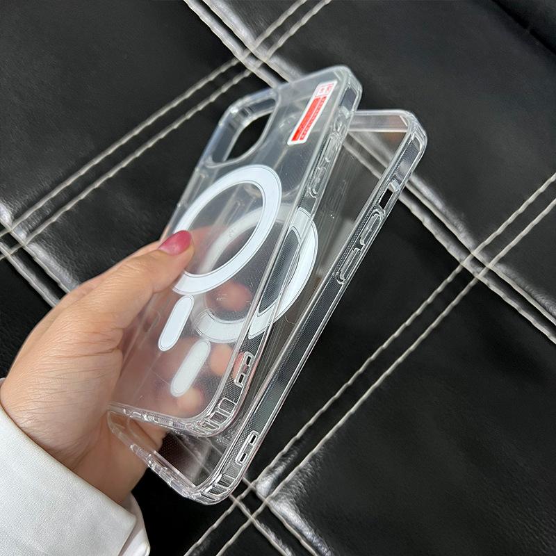 Magnetic MagSafe Acrylic Case for iPhone 13, 15, 16 Pro - Two-in-One Transparent Hard Shell