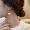 Large Retro 925 Pearl Earrings with Niche Ear Buckles for Women