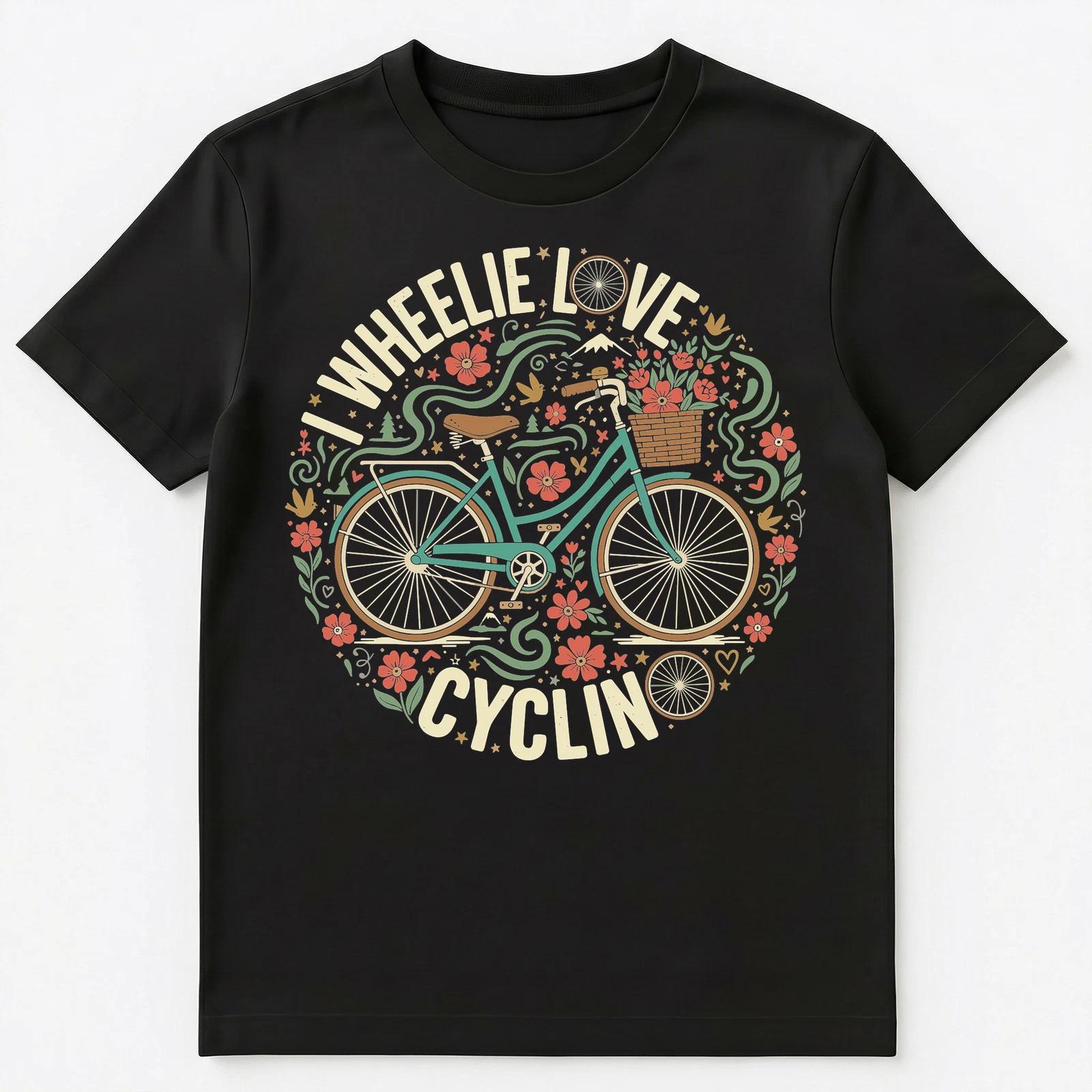 I Really Love Cycling Nature Pun Design Unisex T-Shirt S