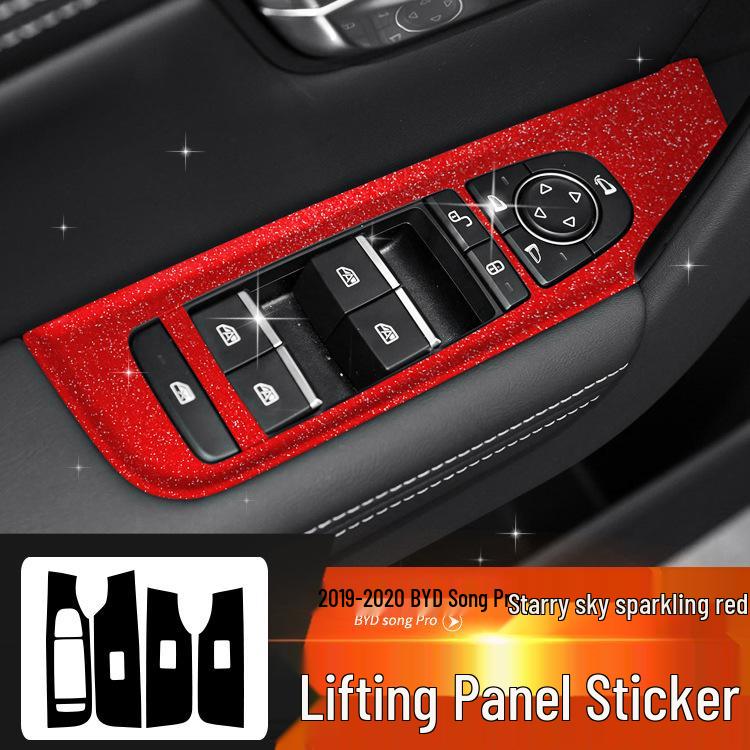 Starry Sky Console Gear Shift Sticker for 19-20 BYD Song PRO - Sparkling Film with Free Replacement