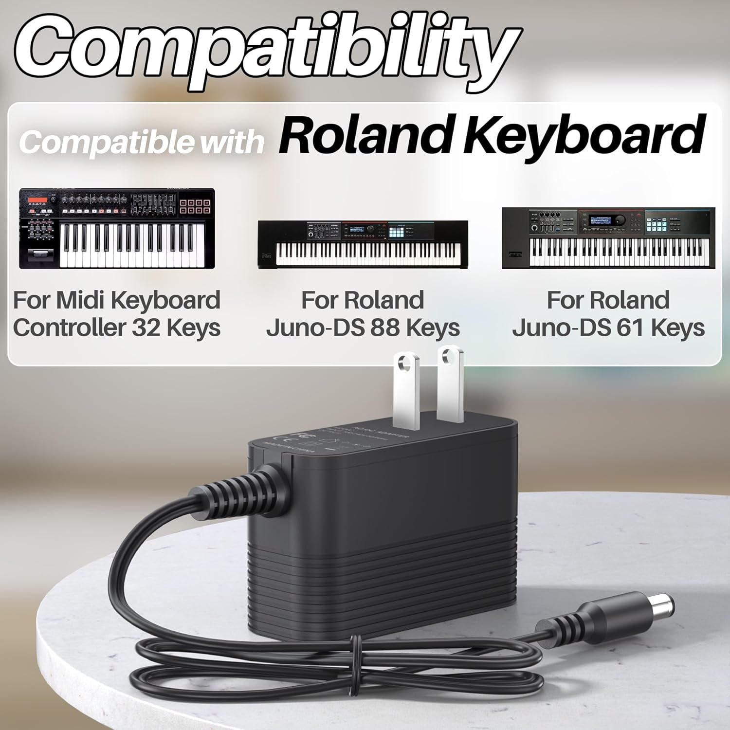 Блок питания 9В для Roland PSB-1U Совместимый с Roland Keyboard PSB-120 ACB-120 ACF-120 ACK-120 ACI-120 VG-99 GT-10 SPD-SX AX-09
