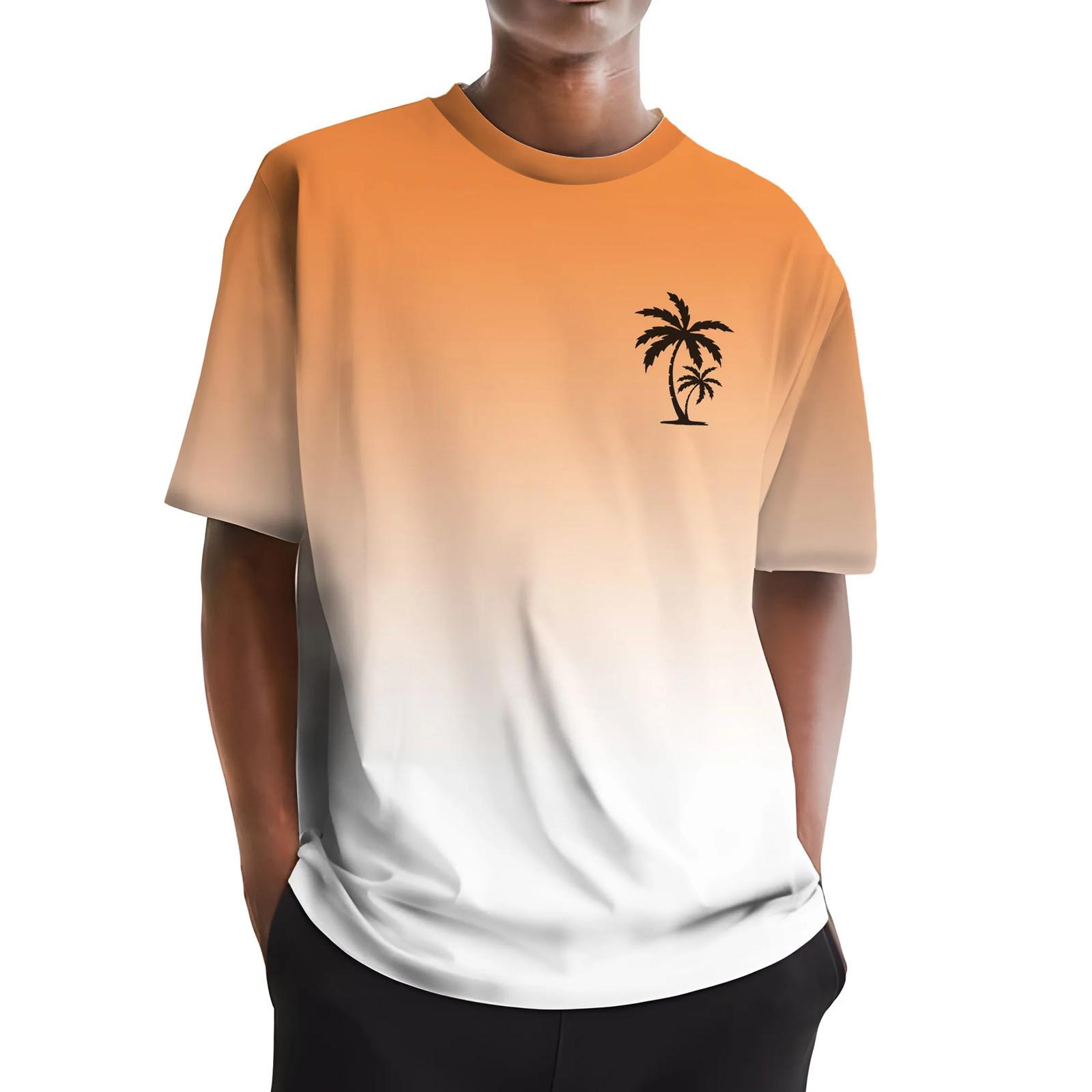 

Мужские футболки с графическим принтом текста, уличная повседневная одежда с короткими рукавами и принтом XL оранжевый