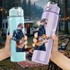 1PC Guitarist Male Sketch A 750ml Sports Water Bottle Leakproof Straw Lid Outdoor Office Home