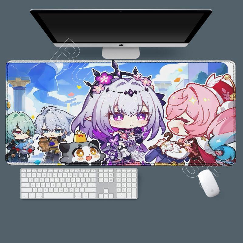 Large Rubber Keyboard Mats Honkai Star Rail Cyrene Castorice Lock Edge Mousepad Chrysos Heir Mouse Pad Game Computer Accessories