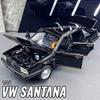 1/24 Scale Diecast Santana Alloy Classic Model Car Sound and Light Gift for Boyfriend Collection Hobbies Present with Kids