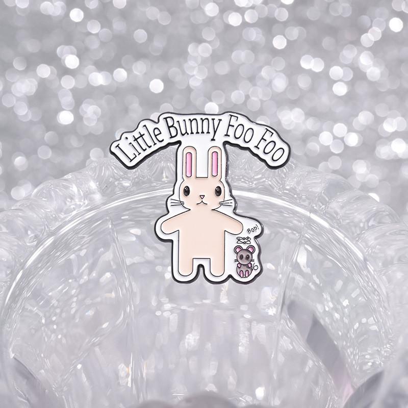 Pink Bunny Trendy And Mouse Cartoon Metal Pin Decorative Brooch Stylish Accessory For All