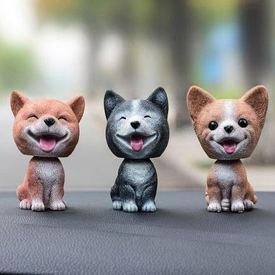 Bulldog Bobblehead Car Ornament | Cute Resin Dashboard Decor