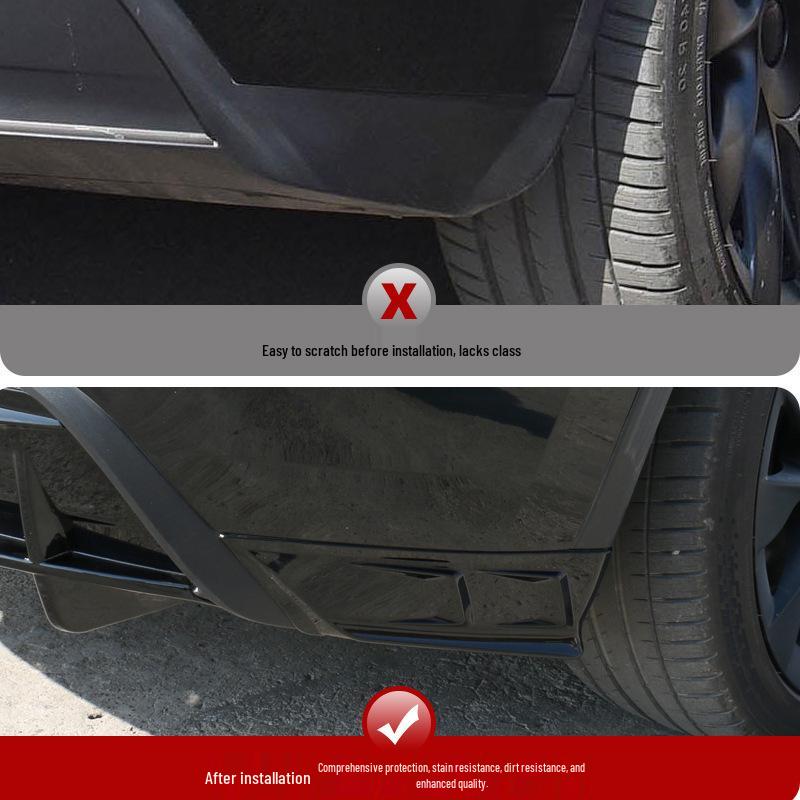 Комплект заднего диффузора и боковых накладок на бампер Tesla Model Y Side Corner Unfinished