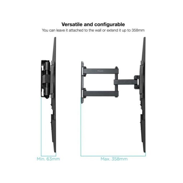 Support Mural - TOOQ - LP7843TN-B - Écrans 32" À 55" - Noir - Poids Max 35 Kg