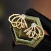 Huitan Claw Design Women Hollow Stud Earrings Full Sparkling CZ Aesthetic Wedding Engagement Elegant Accessories Noble JewelryGood Product