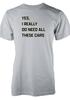 Bnwt Funny Car Lover TShirt For Adults Free Personalisation Yes I Need All Cars